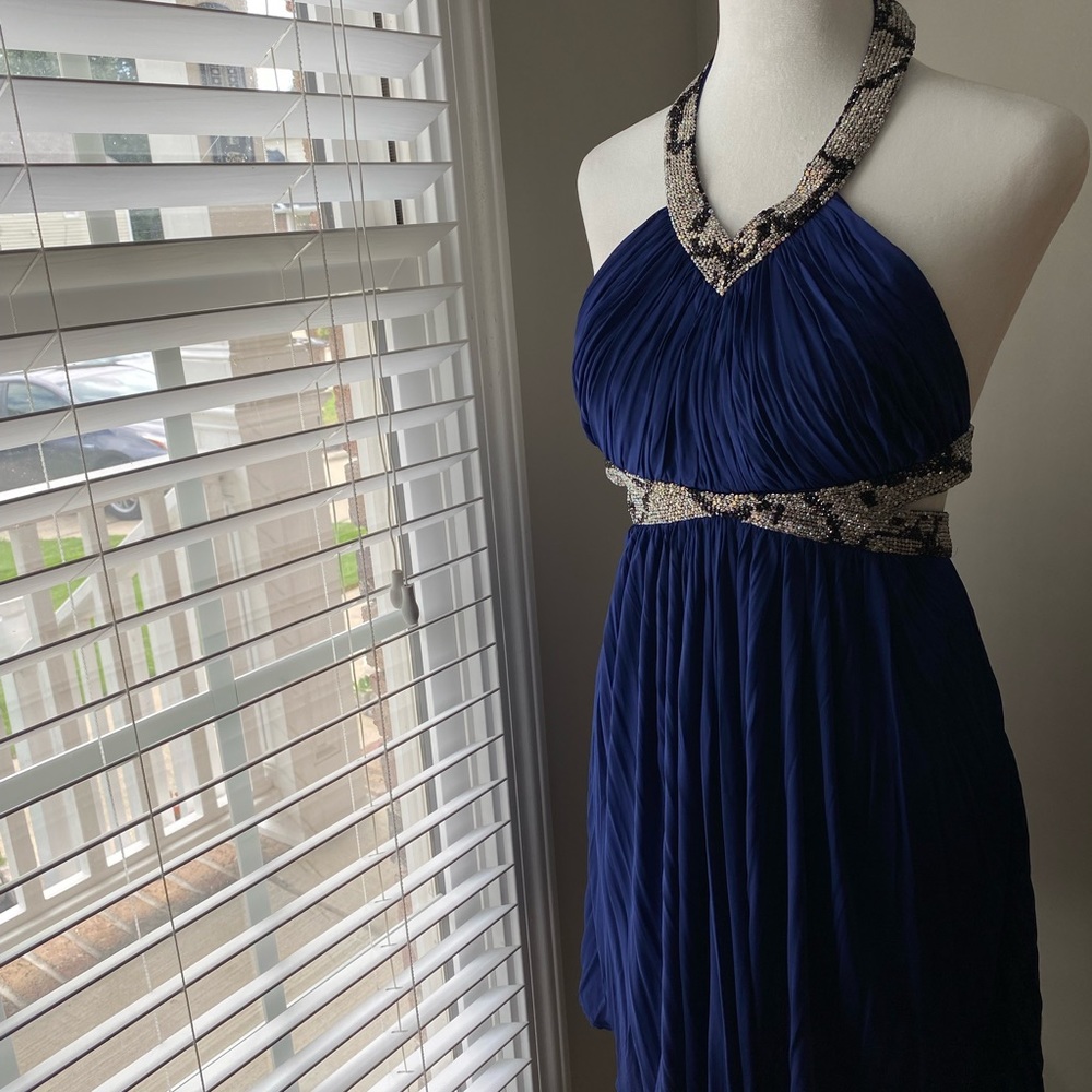 Genuine Roberto Cavalli Runway, Silk, Beaded Halter Dress with Pockets